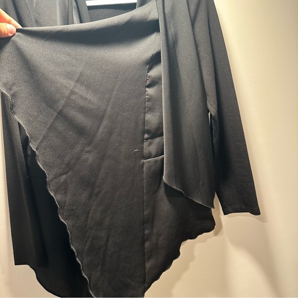 Pebble & Stone Cardigan Sweater Long Sleeve Open Front Rayon Blend Black Medium - Picture 6 of 15